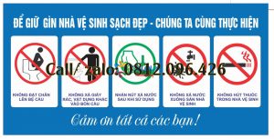 Biển cấm ngồi lên bồn cầu, biển chú ý nhà vệ sinh