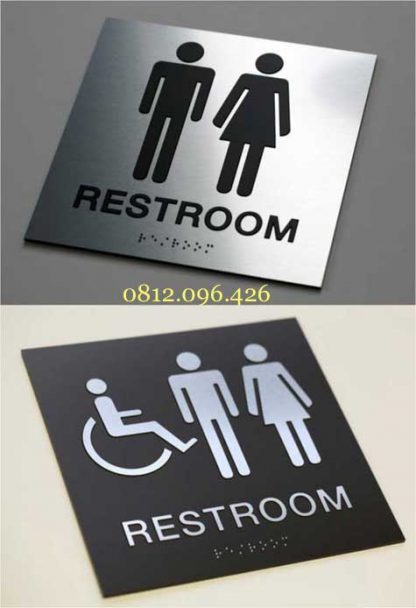 Bảng chỉ dẫn nhà vệ sinh WC, biển báo WC nam nữ